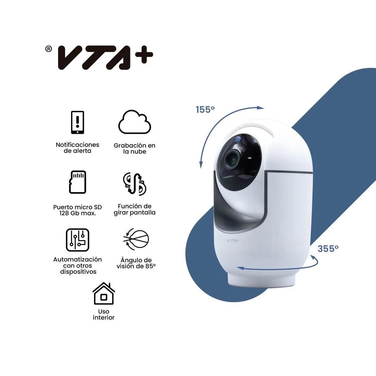 cámara domo 2k interior ovo 2 con rotación smart home cámara domo 2k interior ovo 2 con rotación smart home