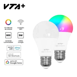 kit x 2 bombillos led alva e27 rgb vta+ smart home